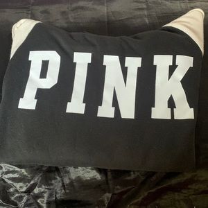 Pink Victoria’s Secret black and white hoodie